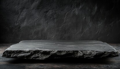 Dark grey stone slab display product photography background