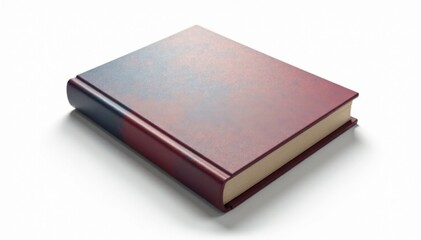 Isolated book cover with realistic shadows on white background, design, novel