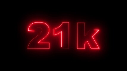 21k Followers Celebration text animation. Achievement in 21K followers Congratulating networking thanks. Subscribers, 21k Subscription Animation Videos. 21k followers, Thank You, social sites post. 