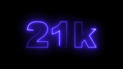 21k Followers Celebration text animation. Achievement in 21K followers Congratulating networking thanks. Subscribers, 21k Subscription Animation Videos. 21k followers, Thank You, social sites post. 