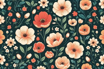 Vintage Spring Vector Background Patterns of Warmth and Nostalgia