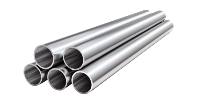 A close up shot of a stack of cylindrical metal pipes against a black background image viewisolated on transparent background	