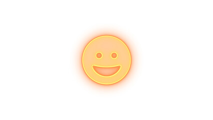 Face grin icon brown color glowing neon on transparent background