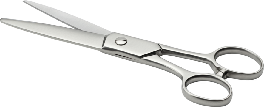 Sharp steel scissors isolated transparent background professional hair cutting shears