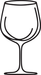 Drink glass continuous line art drawing black vector