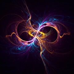Fototapeta premium abstract fractal background with space AI generative