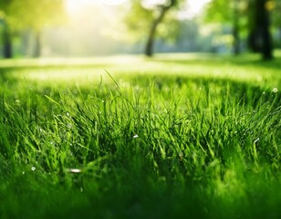green grass with background ray of light