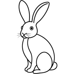 Easter Bunny Line Art Drawing