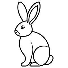 Easter Bunny Line Art Drawing