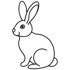 Easter Bunny Line Art Drawing