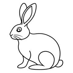 Easter Bunny Line Art Drawing