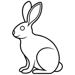 Easter Bunny Line Art Drawing