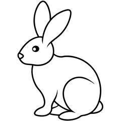 Easter Bunny Line Art Drawing