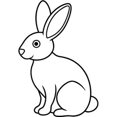Easter Bunny Line Art Drawing