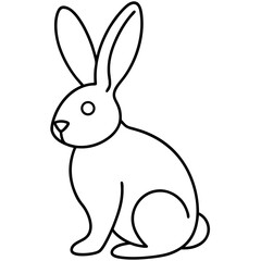 Easter Bunny Line Art Drawing