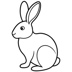 Easter Bunny Line Art Drawing