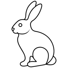Easter Bunny Line Art Drawing