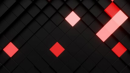 abstract geometric 3d background, square tiles, colorful glowing pieces, 4k loop, futuristic technology animated backdrop wallpaper - Powered by Adobe