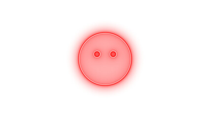 Face meh blank icon red color glowing neon on transparent background
