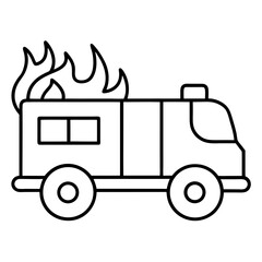Fire Truck – Continuous Line Art Drawing