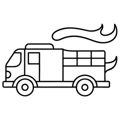 Fire Truck – Continuous Line Art Drawing