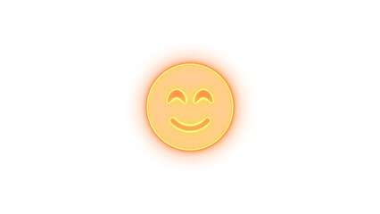 Face smile beam icon brown color glowing neon on transparent background