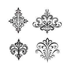 Beautiful Ornament Design Silhouette Vector Illustration 