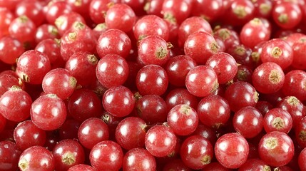A close up photograph of many small red berries