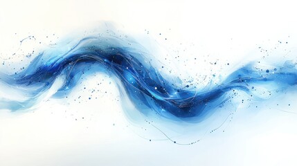 Abstract blue waves on white background