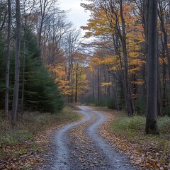 Obraz premium Autumn Forest Road.