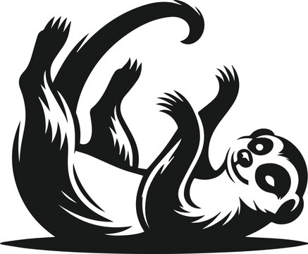 black sloth lying down clip art preview