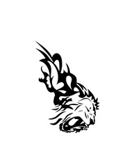 tribal lion gueule rugit