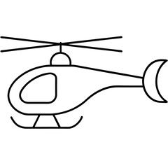 Helicopter Flying Outline Drawing Art