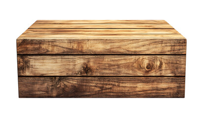 Wooden Box on White Background On a Clear PNG or White Background