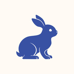 Rabbit silhouette isolated vector character