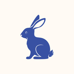 Rabbit silhouette isolated vector character