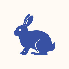 Rabbit silhouette isolated vector character