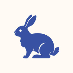 Rabbit silhouette isolated vector character