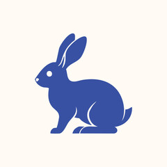 Rabbit silhouette isolated vector character