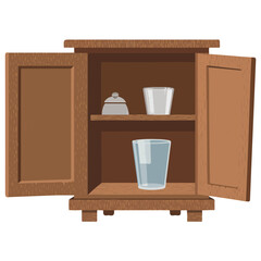 Vector illustration of a cupboard��