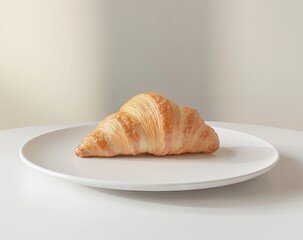 Croissant in a white plate