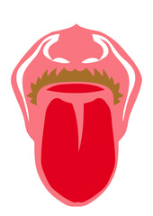 langue tire moustache 
