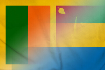 Sri Lanka and Gabon national flag international negotiation GAB LKA