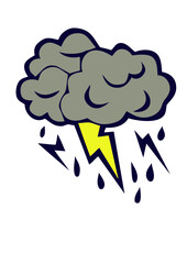 nuage eclair orage pluie 