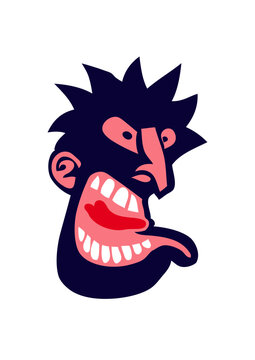 personnage gueule langue rale face cartoon
