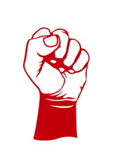 poing rageur main argneux victoire