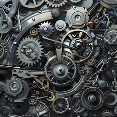 Naklejka premium The Power and Intricacy Behind Mechanical Engineering: A Showcase of Gear Mechanisms