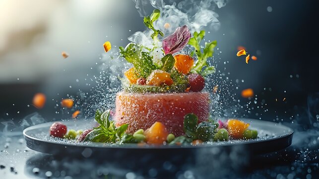 Futuristic plating style with illuminated elements high resolution picture