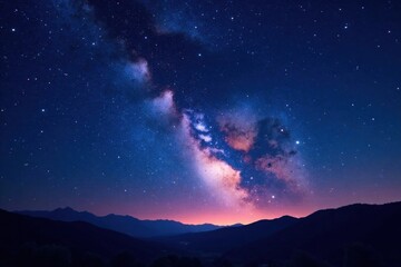 Fototapeta premium Celestial Night Sky with Twinkling Stars and Galaxy Background, stars, universe