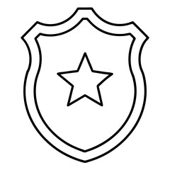 Police Badge Line Art Drawing